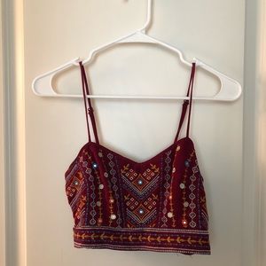 Red design crop top